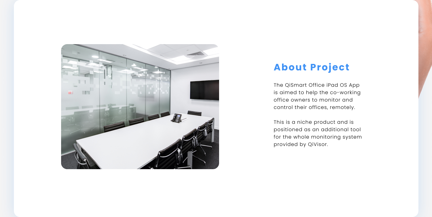 About the project — smart office interior and context